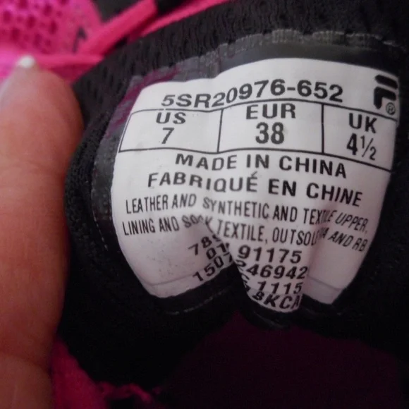 Fila Womens Pink / Black Athletic Shoes Sneakers - Picture 7 of 8
